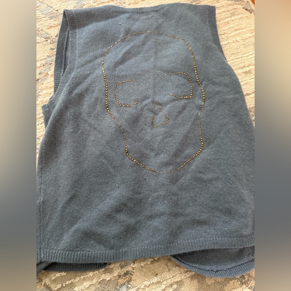 Zadig&Voltaire Cashmere Skull Open Cardigan Sleeveless Vest